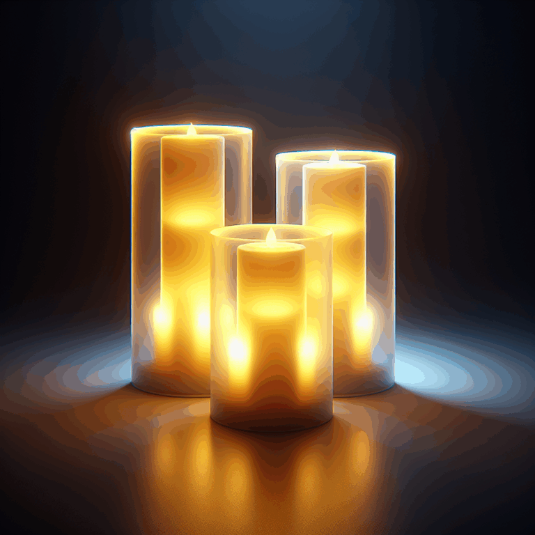 4 Velas de leds Amarilla sin llama semitransparente con sensor de movimiento