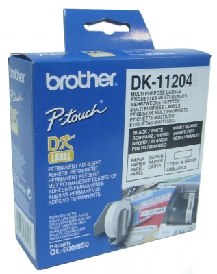 Brother Etiquetas DK11204 Multiuso 17×54 mm 400 ud