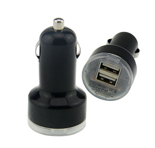 Cargador doble de coche usb 2A color negro