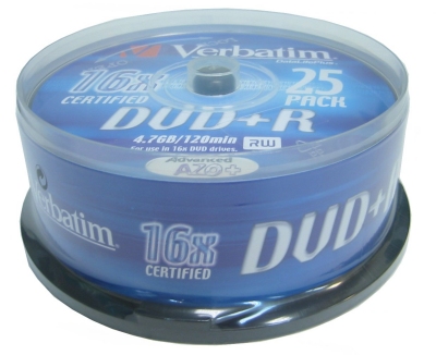 Verbatim DVD+R 4.7GB 16x Tarrina 25Uds